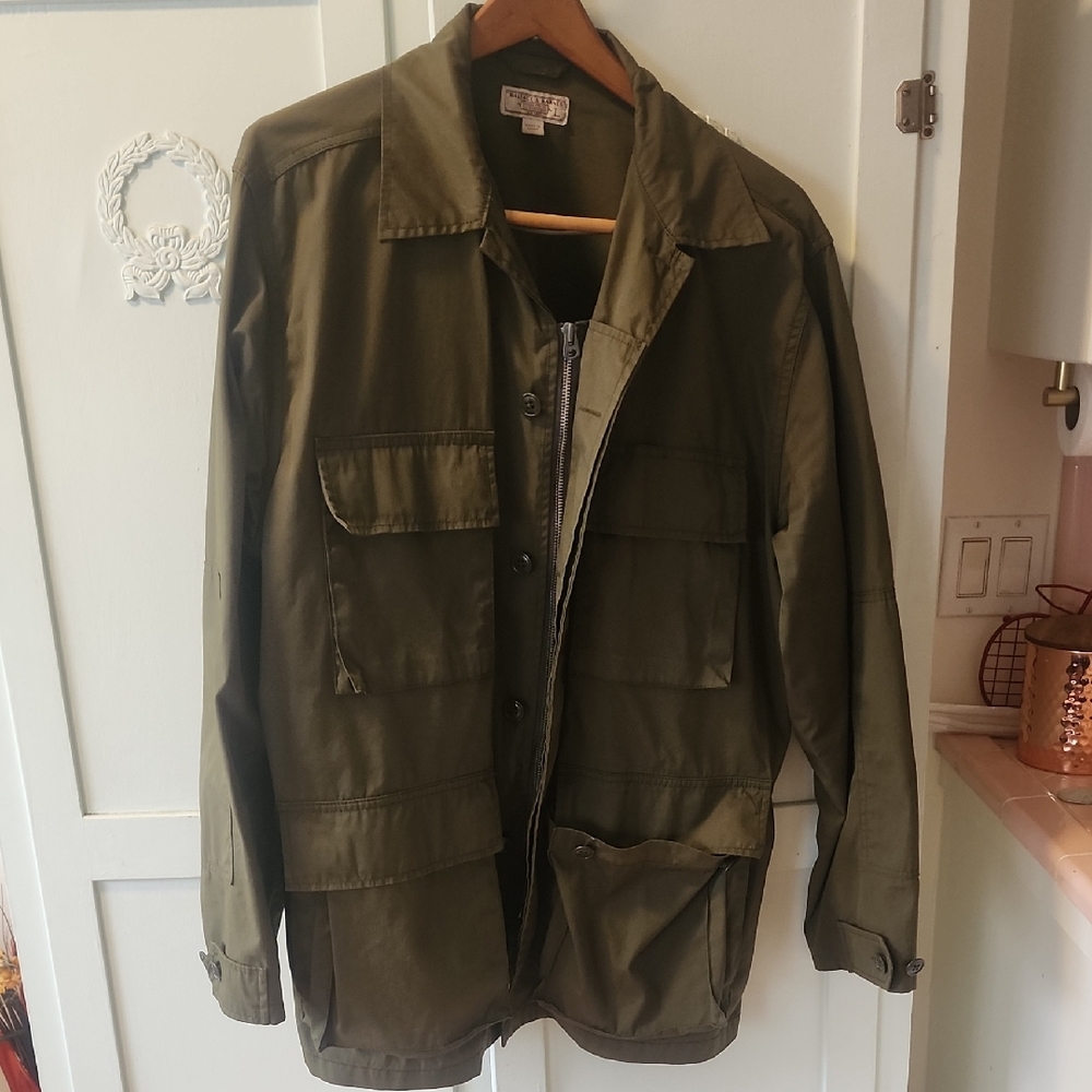 J Crew/ Wallace & Barnes Men's Military Style Field Jacket in Olive